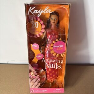 Vintage 2001 Barbie Amazing Nails Kayla Doll Mattel #53381 NRFB Auburn Hair